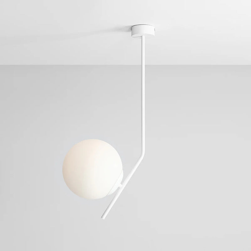 Lampa sufitowa 64cm, biała, jedna mleczna kula 20cm (E27) Aldex (Gallia) 1095PL-G