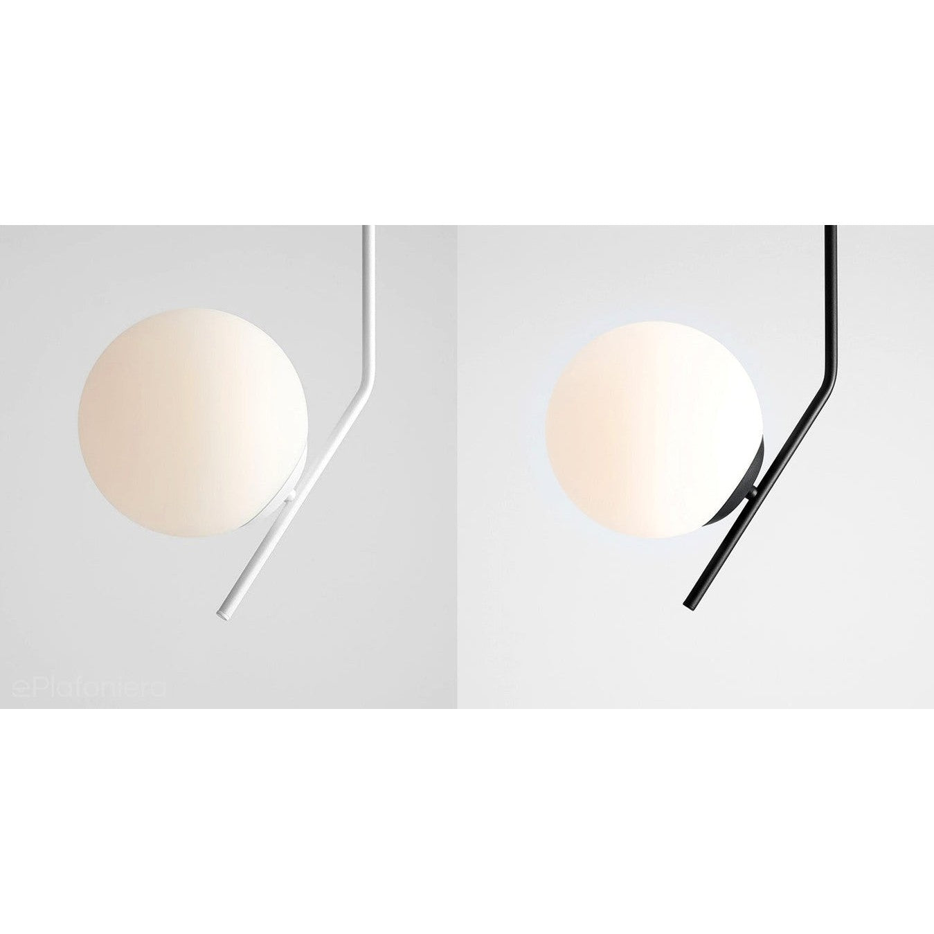 Lampa sufitowa 64cm, biała, jedna mleczna kula 20cm (E27) Aldex (Gallia) 1095PL-G