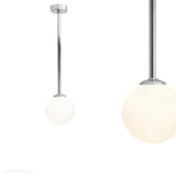 Lampa sufitowa 67cm - rurka chrom, jedna mleczna kula 14cm (E14) Aldex (Pinne) 1080PL-G4M