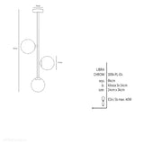 Lampa sufitowa 84cm, chrom, mleczne kule 3x14cm (E14) Aldex (Libra) 1094PL-E4