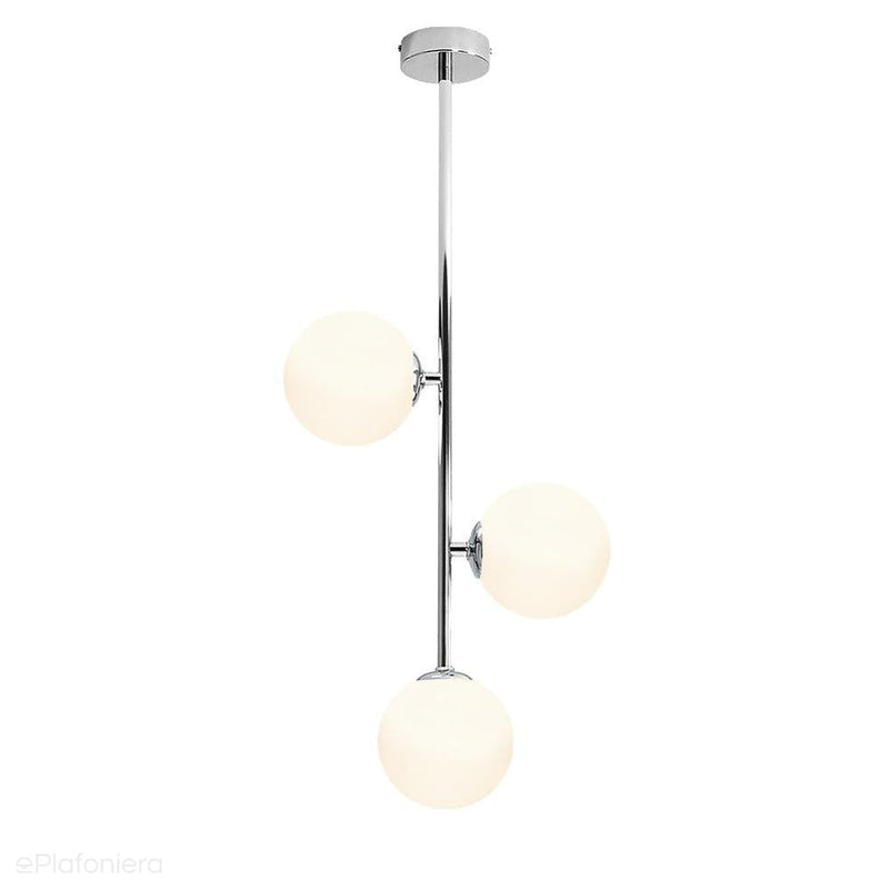 Lampa sufitowa 84cm, chrom, mleczne kule 3x14cm (E14) Aldex (Libra) 1094PL-E4