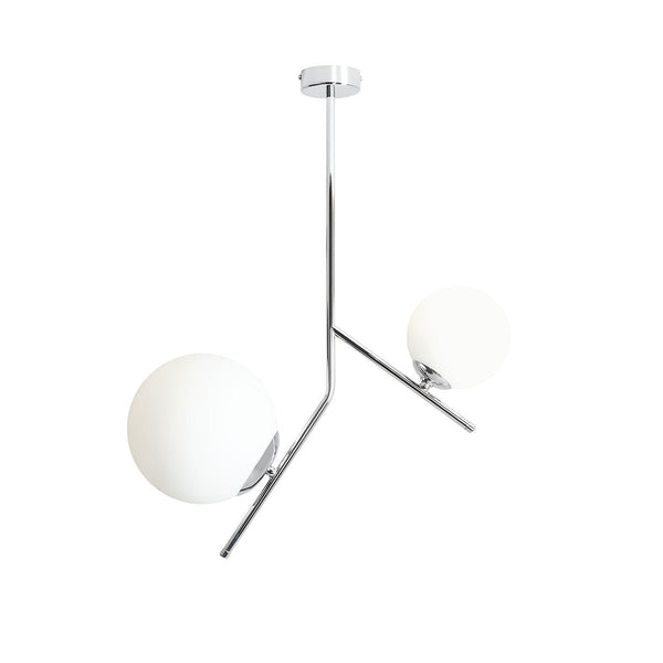 Lampa sufitowa, chrom, dwie mleczne kule 14cm/20cm (E14/E27) Aldex (Gallia) 1095PL-H4