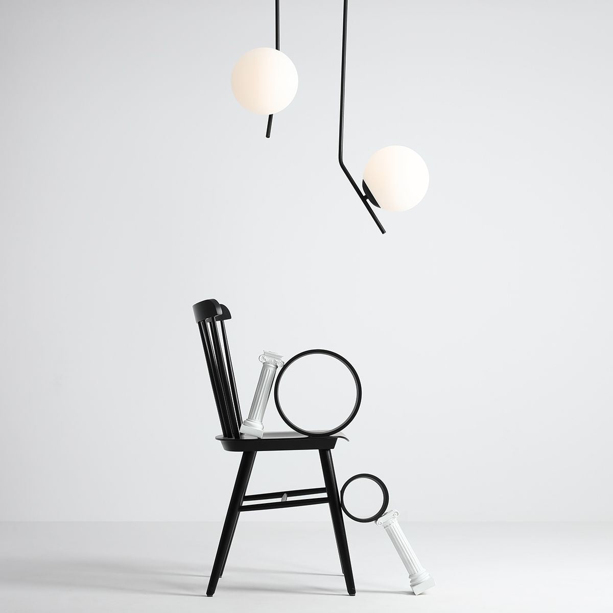 Lampa sufitowa Gallia Long Black, czarna - Aldex, 1095PL-G1L (E27, 95cm)