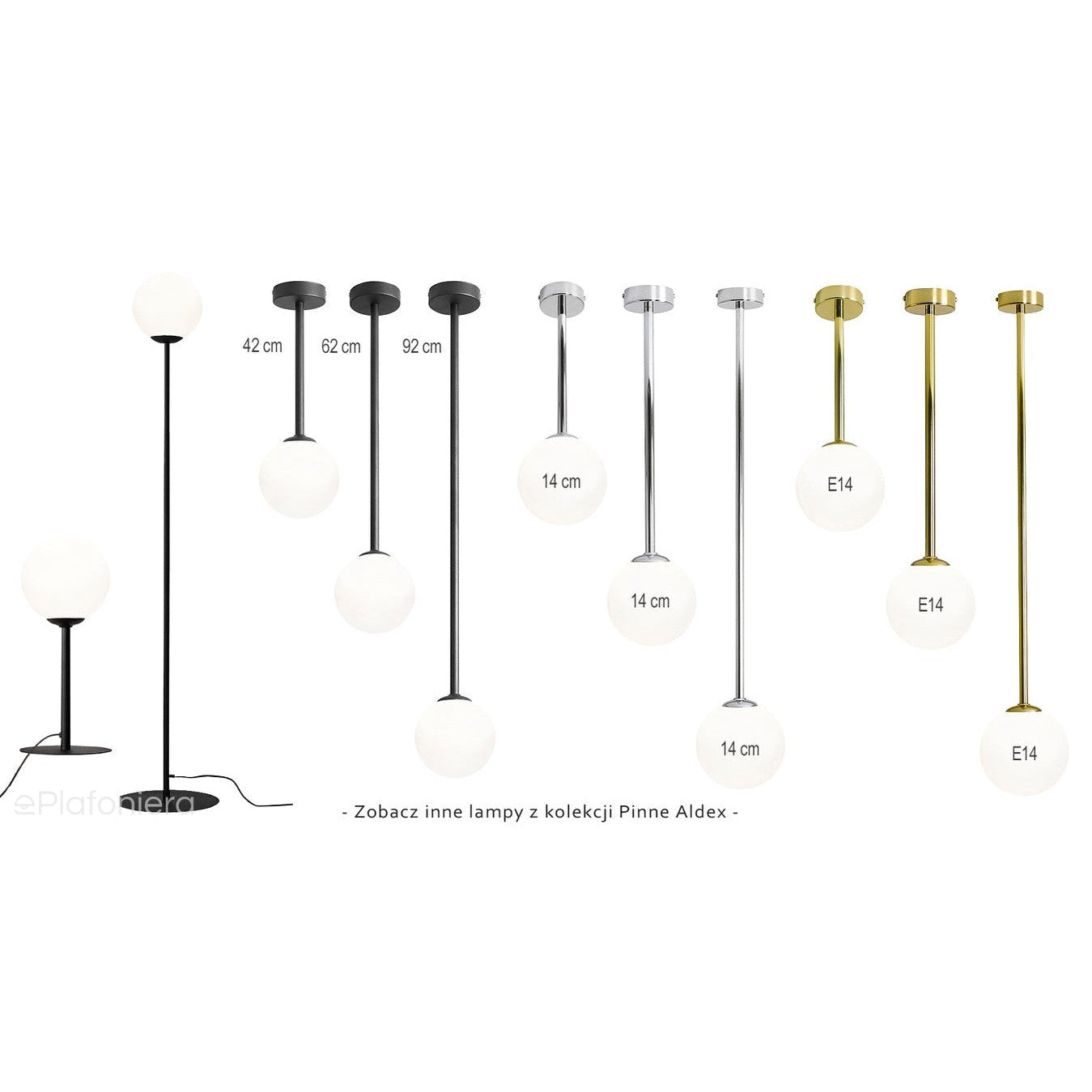 Lampa sufitowa kula Pinne Short Chrome - Aldex (E14) 1080PL-G4S