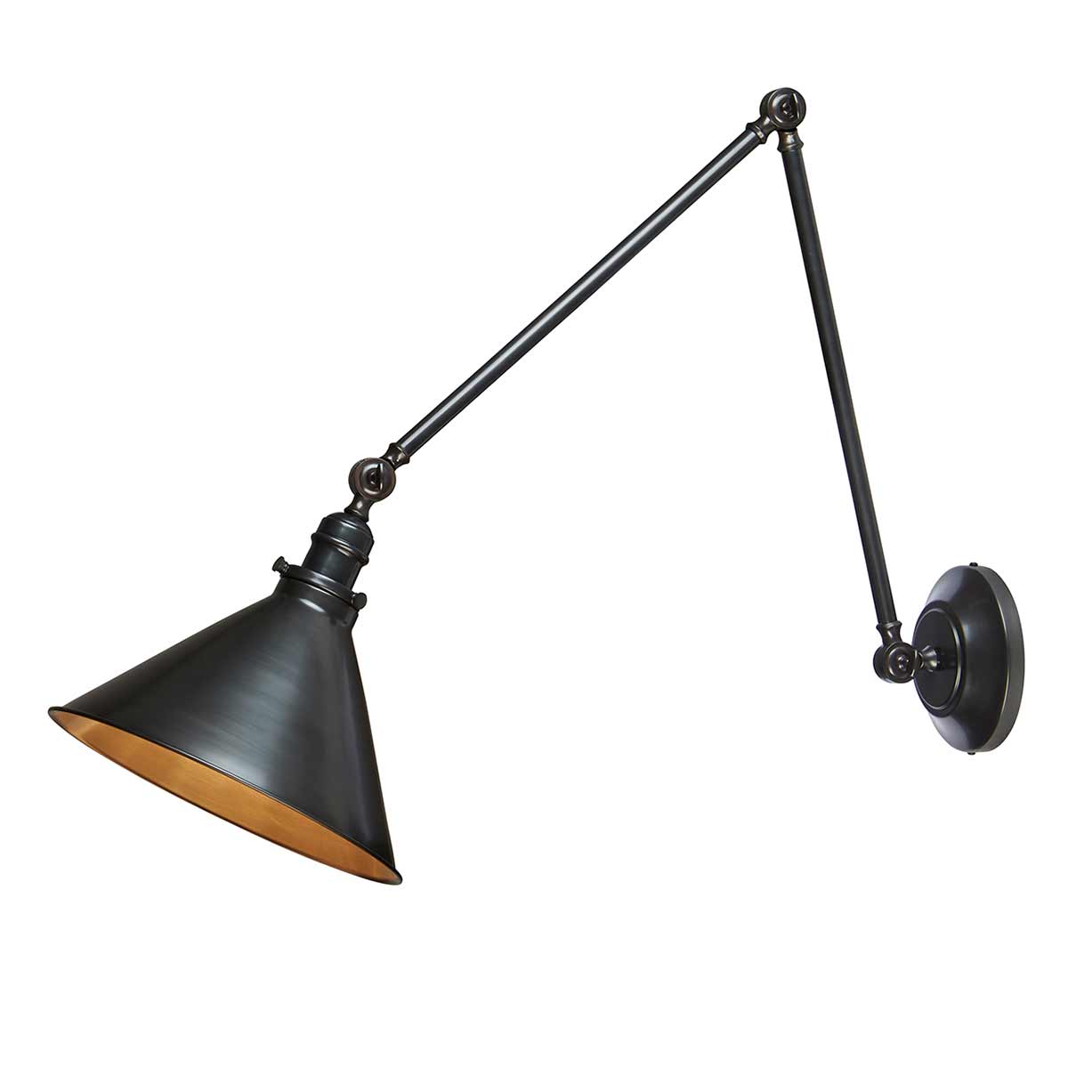 Lampa sufitowa / lampa ścienna (stary brąz) - kinkiet regulowany, Elstead (1xE27)