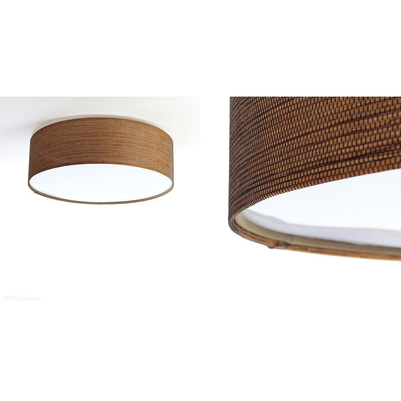 Lampa sufitowa - plafon tkanina, abażur do salonu sypialni 2xE27 (090-208) ręcznie robiony