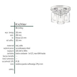 Lampa sufitowa szklany klosz (nikiel) plafon do kuchni salonu 1xE27, Kichler (Brinley)