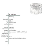 Lampa sufitowa szklany klosz (stary brąz) plafon do kuchni salonu 1xE27, Kichler (Brinley)