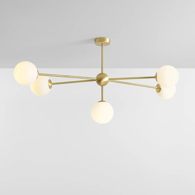 Lampa sufitowa White Pearl 5 BRASS do salonu glamour - Aldex (1113PL_F40)