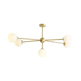 Lampa sufitowa White Pearl 5 BRASS do salonu glamour - Aldex (1113PL_F40)