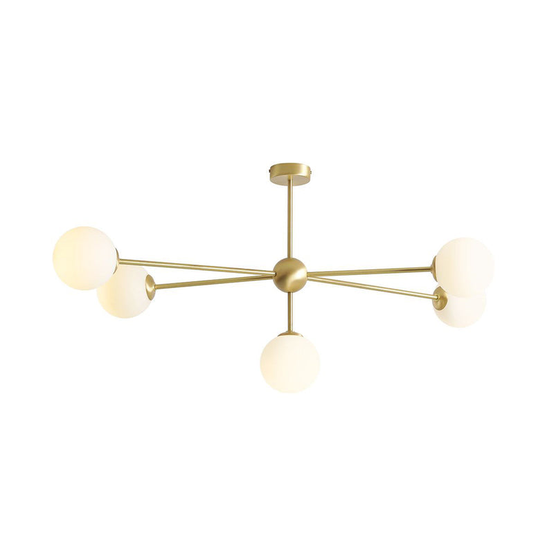 Lampa sufitowa White Pearl 5 BRASS do salonu glamour - Aldex (1113PL_F40)