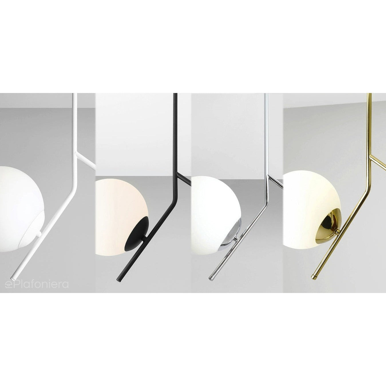Lampa sufitowa, złota, dwie mleczne kule 14cm/20cm (E14/E27) Aldex (Gallia) 1095PL-H30