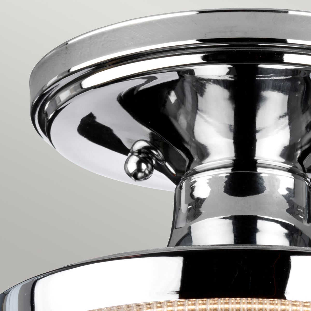 Lampa szklana (chrom) plafon do łazienki salonu sypialni kuchni (1xE27) Quoizel (Dublin)