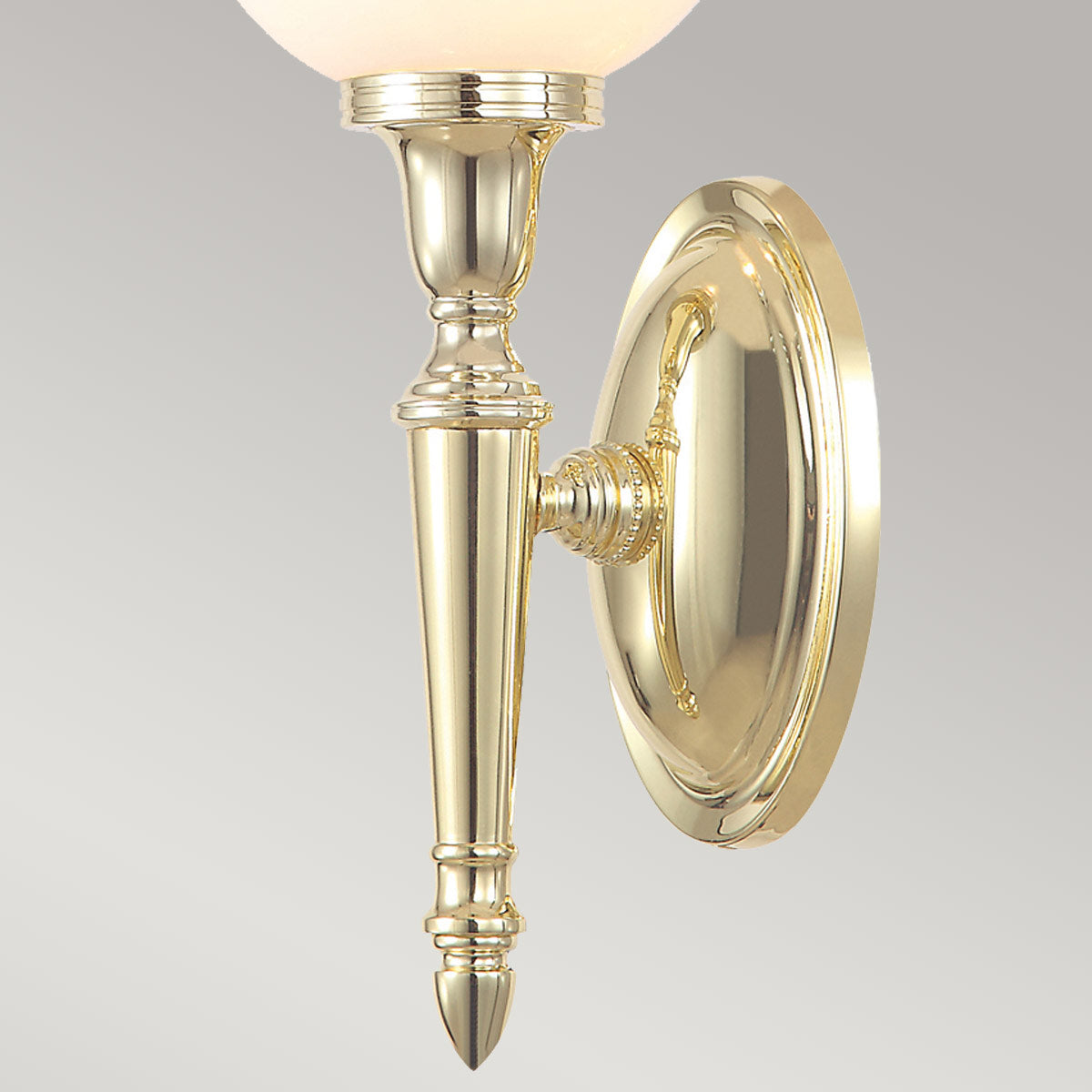 Lampa szklana Dryden / kinkiet do łazienki - kulka (chrom/mosiądz/nikiel) - Elstead (G9 1x4W)