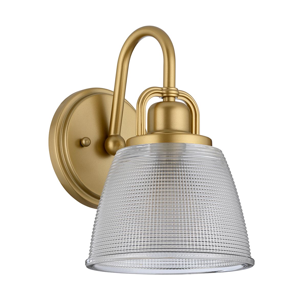 Lampa szklana kinkiet Dublin (naturalny mosiądz) - Quoizel (G9 / 4W)