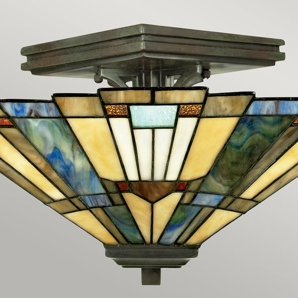 Lampa Tiffany sufitowa Inglenook, Quoizel