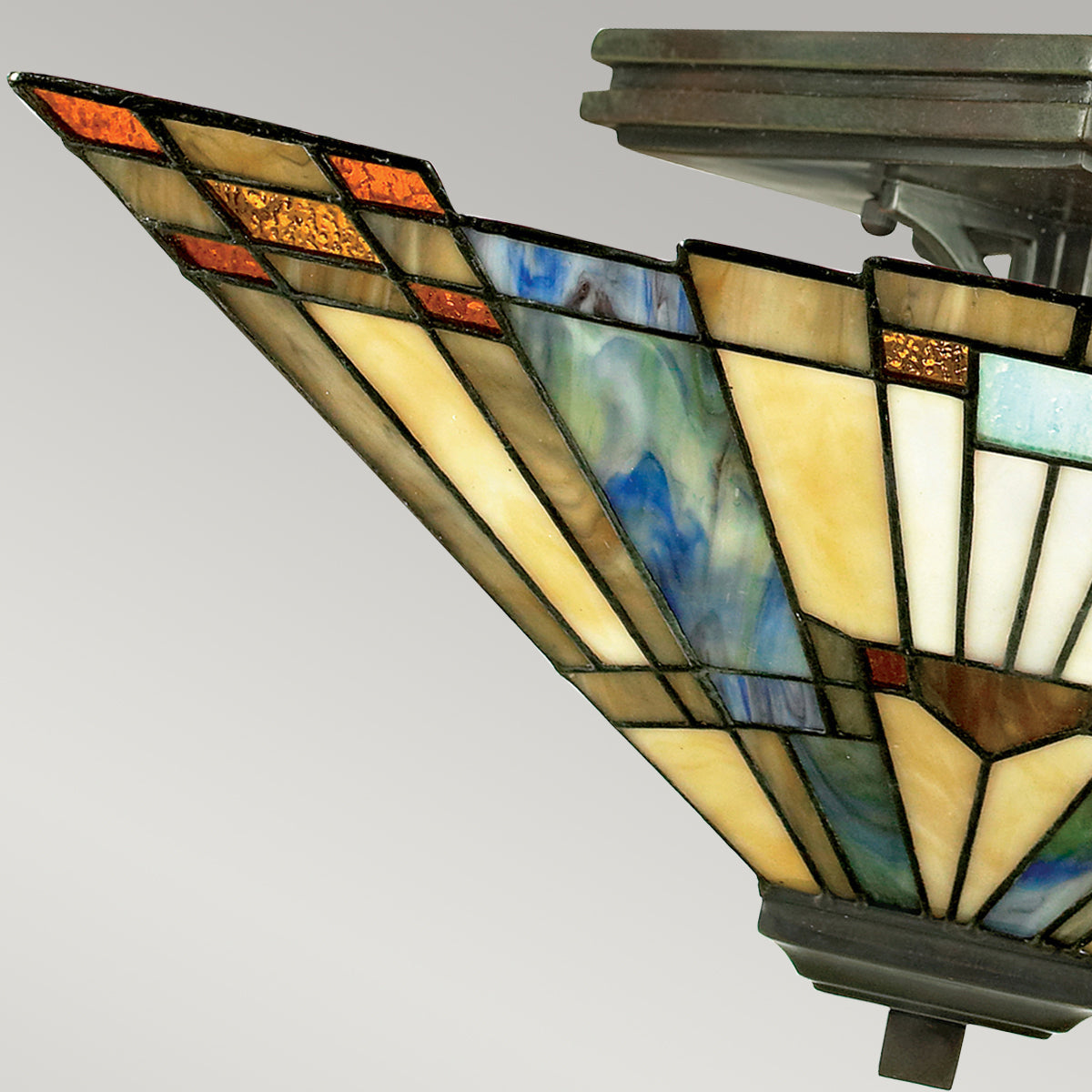 Lampa Tiffany sufitowa Inglenook, Quoizel