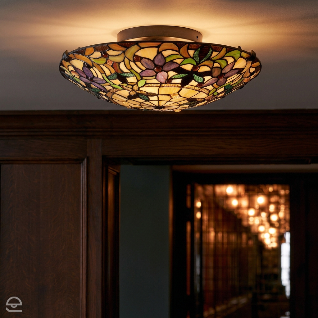 Lampa Tiffany sufitowa Kami, Quoizel