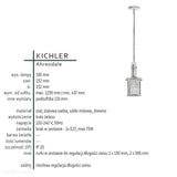 Lampa wisząca 15cm, metalowa siatka - kute żelazo, do salonu kuchni sypialni (1xE27) Kichler (Ahrendale)