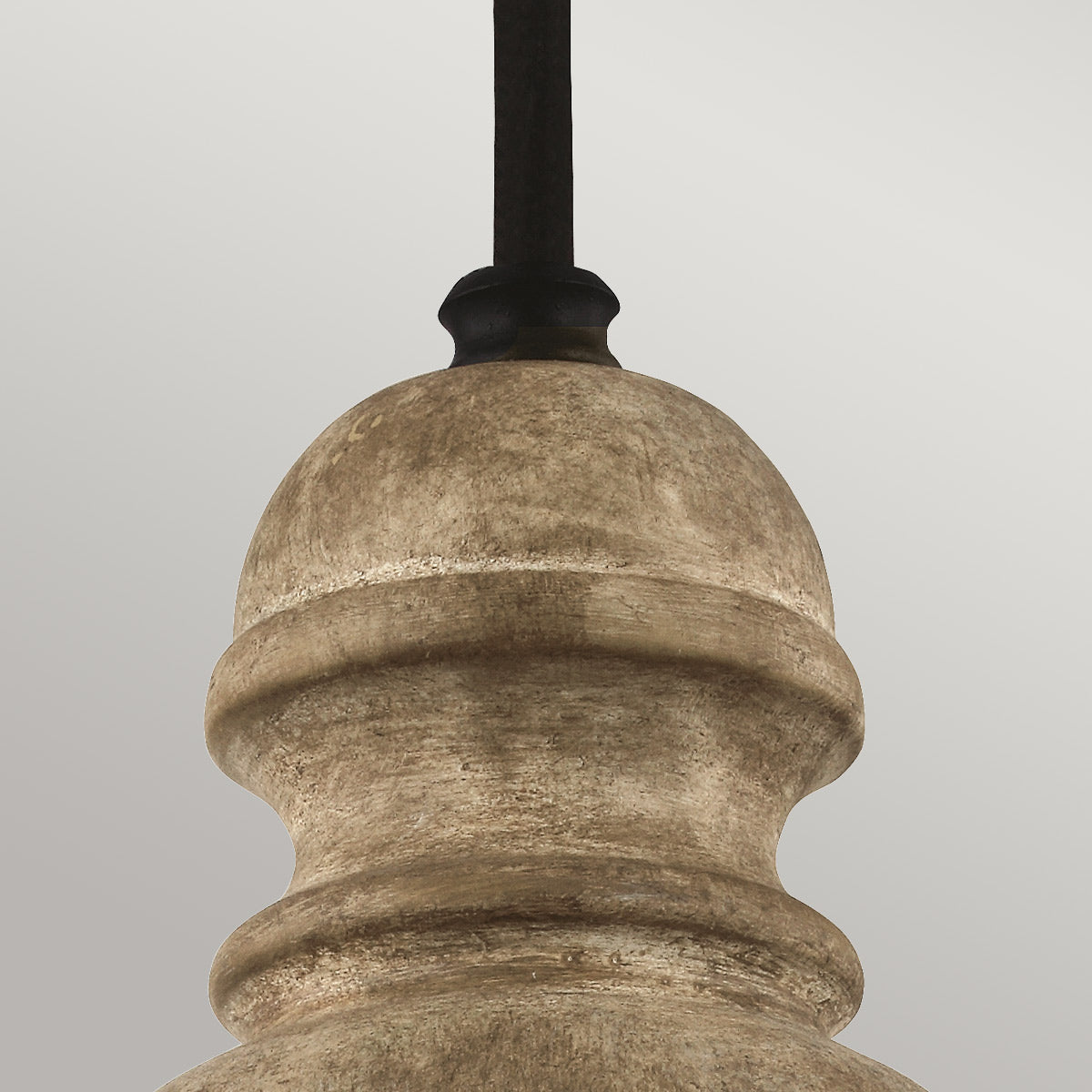 Matrimonio – szklana lampa wisząca z drewnem, industrialna