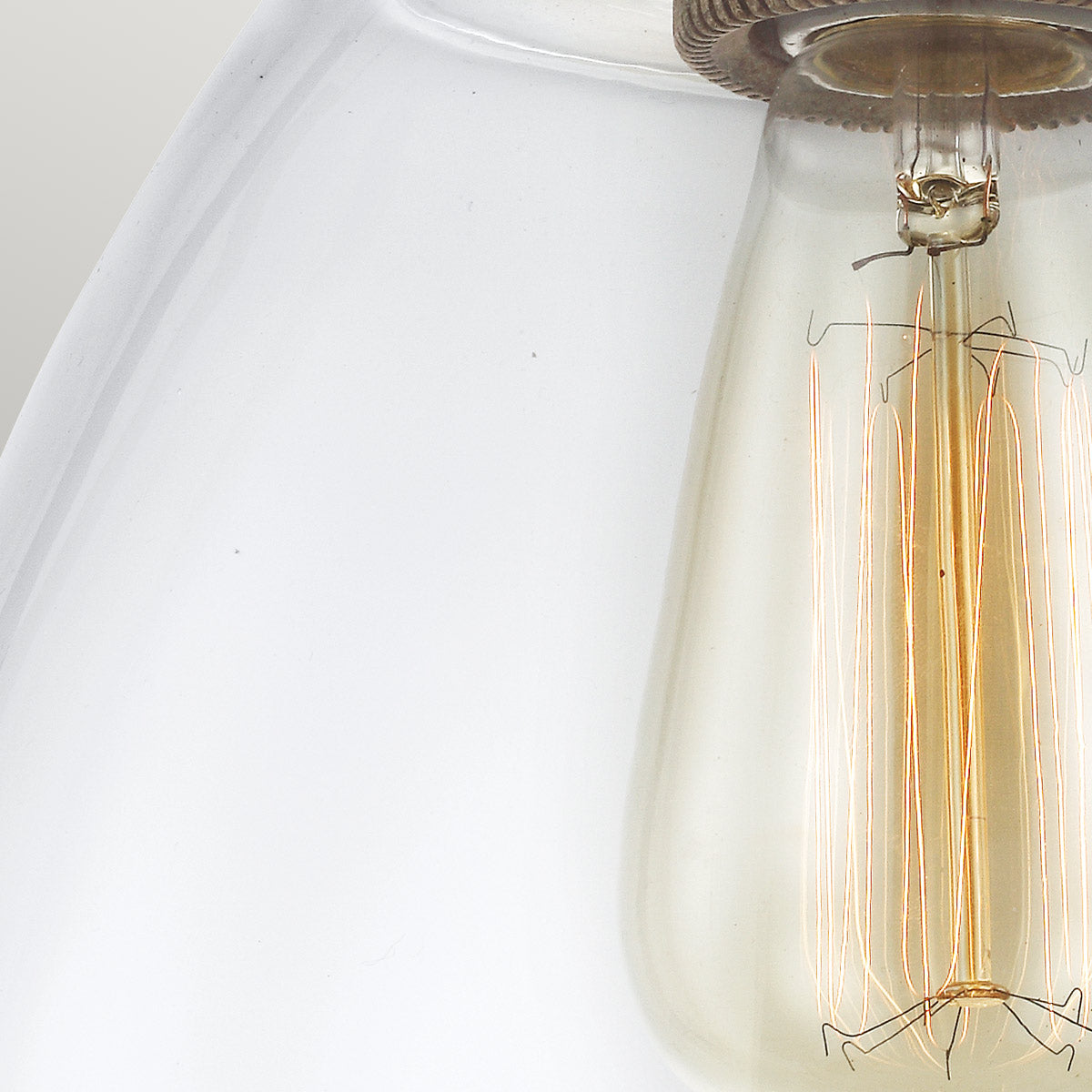 Matrimonio – szklana lampa wisząca z drewnem, industrialna