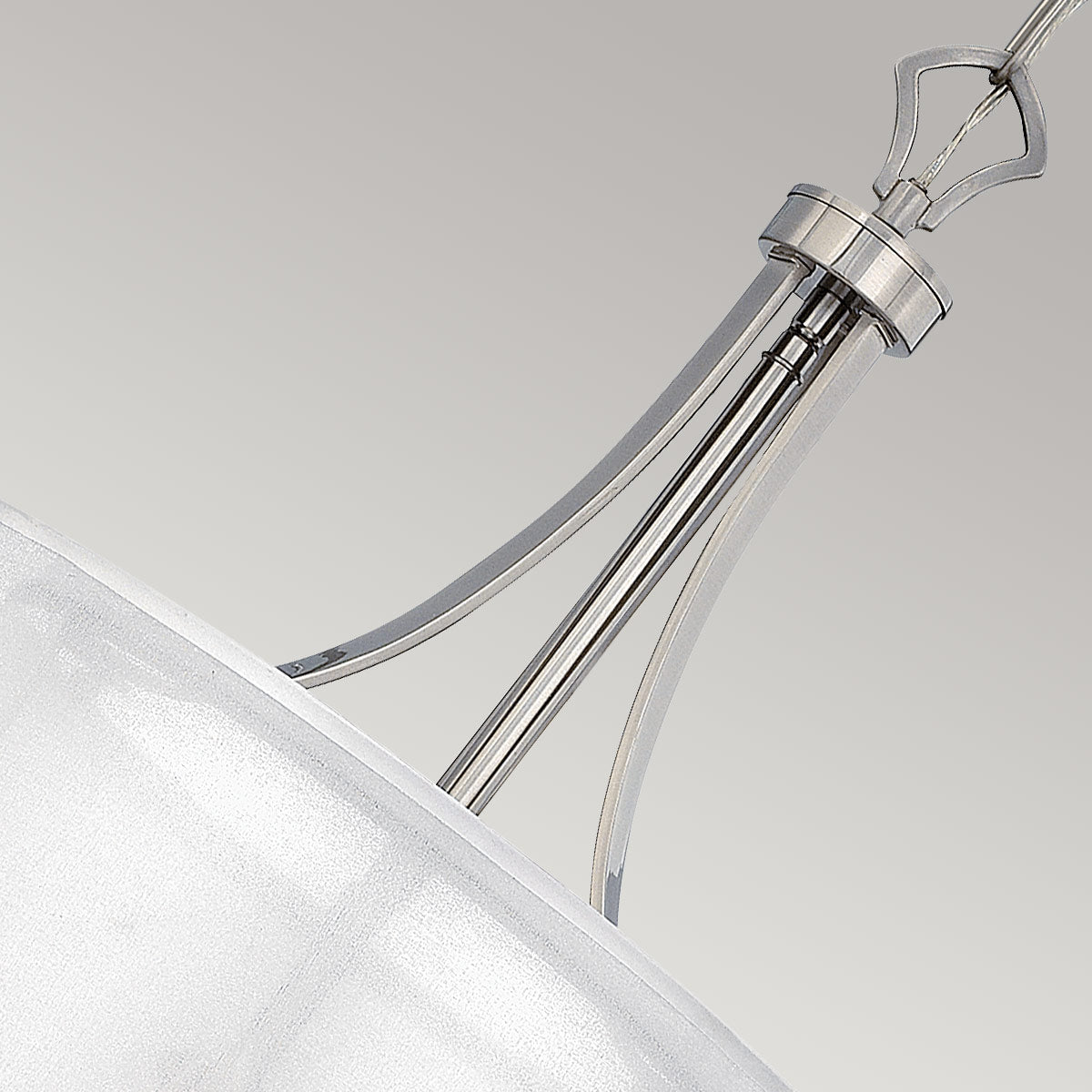 Lampa wisząca 48cm (nikiel, utwardzony abażur, kryształy) do sypialni salonu (3xE14) Hinkley (Mime)