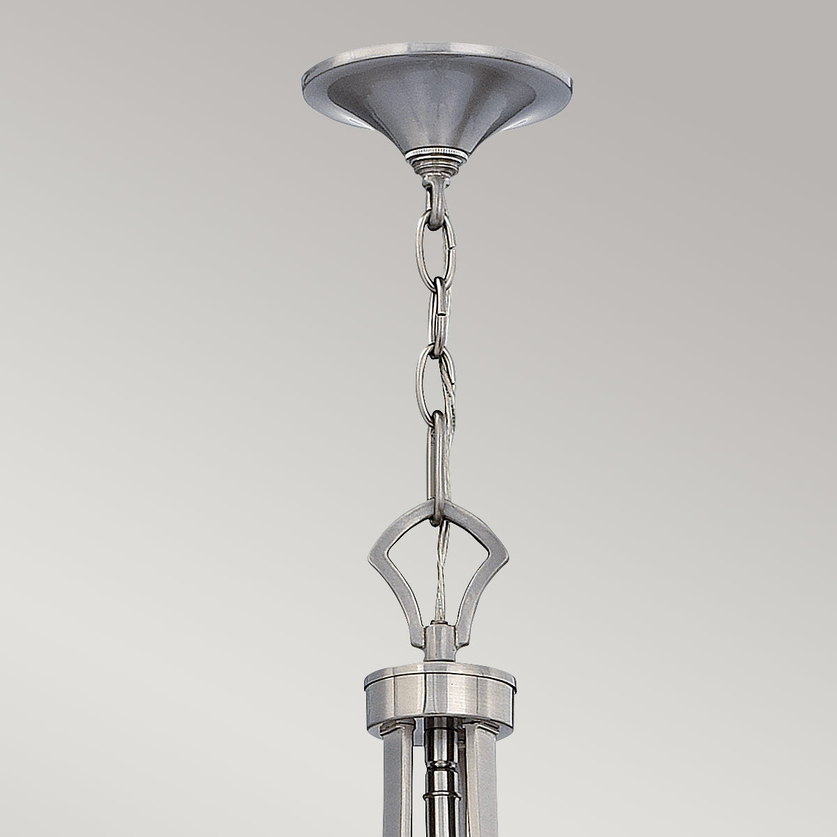 Lampa wisząca 48cm (nikiel, utwardzony abażur, kryształy) do sypialni salonu (3xE14) Hinkley (Mime)