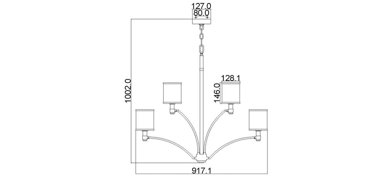 Lampa wisząca  9 kloszy - (szkło, chrom, nikiel) do kuchni salonu sypialni (9xE27) Feiss (Prospect)