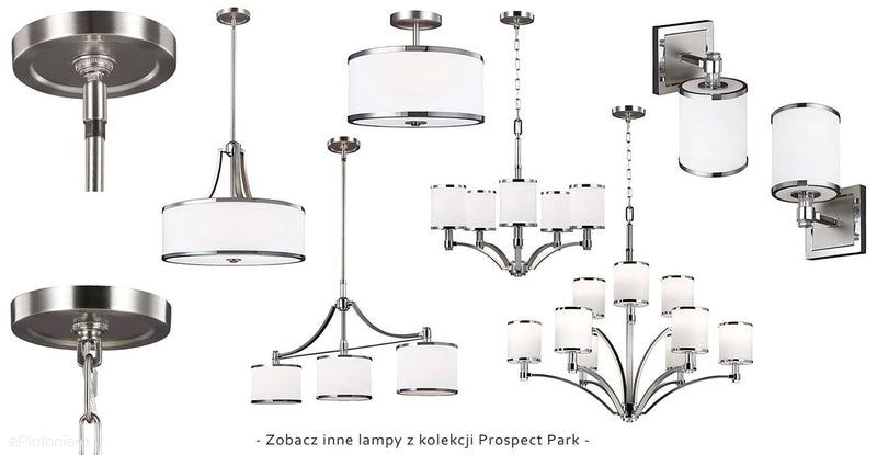 Lampa wisząca  9 kloszy - (szkło, chrom, nikiel) do kuchni salonu sypialni (9xE27) Feiss (Prospect)