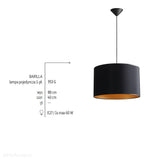 Lampa wisząca - abażur 40cm (czarno - złoty) 1xE27, Aldex (Barilla) 953G - ePlafoniera