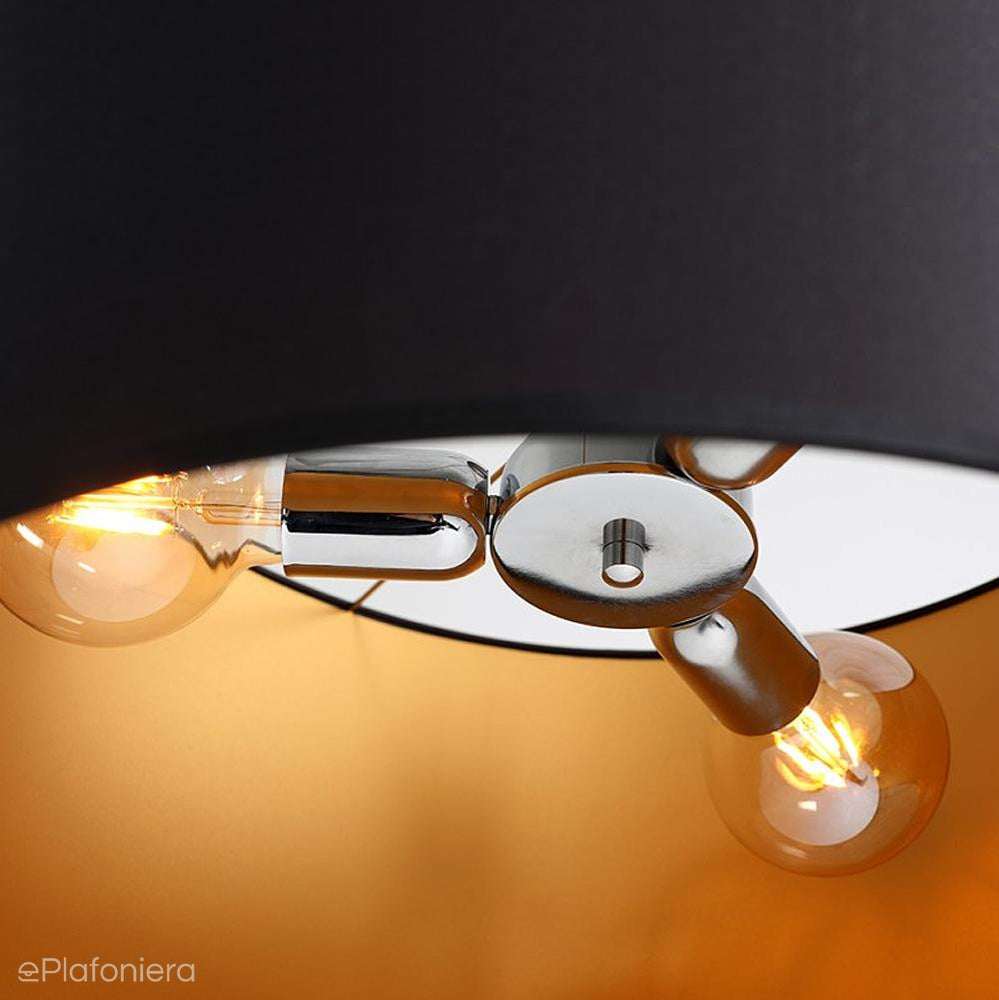 Lampa wisząca - abażur 50cm (czarno - złoty) 3xE27, Aldex (Barilla) 953E - ePlafoniera