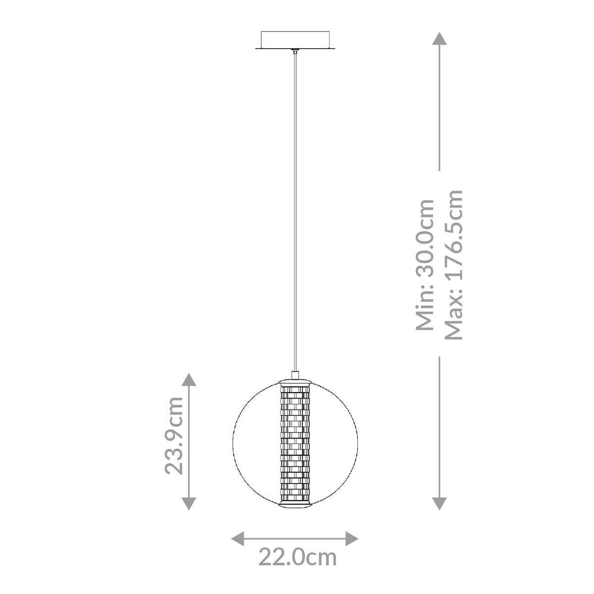 Lampa wisząca Atomo - 1 źródło światła - Polerowany chrom, Eurofase - ePlafoniera.pl