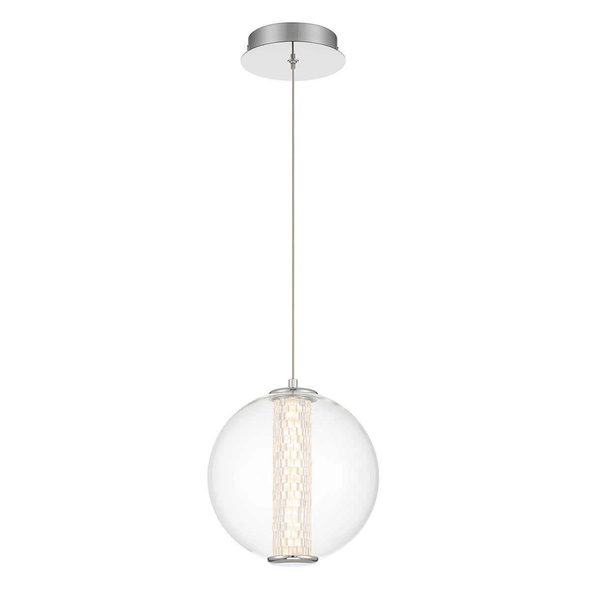 Lampa wisząca Atomo - 1 źródło światła - Polerowany chrom, Eurofase - ePlafoniera