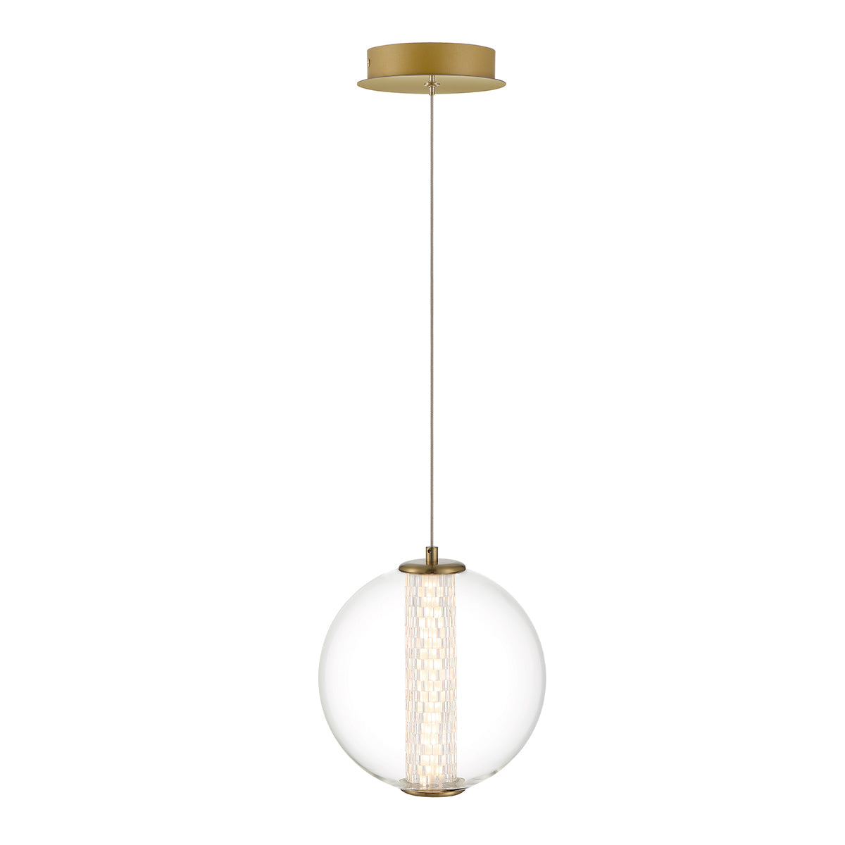 Lampa wisząca Atomo - 1 źródło światła - Szczotkowane złoto, Eurofase - ePlafoniera.pl