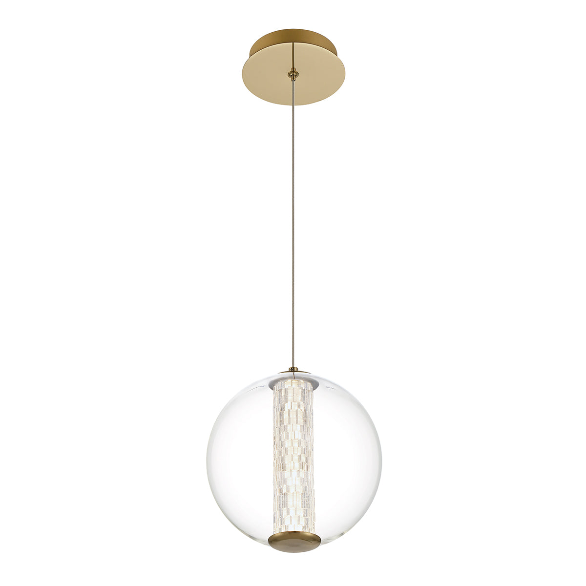 Lampa wisząca Atomo - 1 źródło światła - Szczotkowane złoto, Eurofase - ePlafoniera