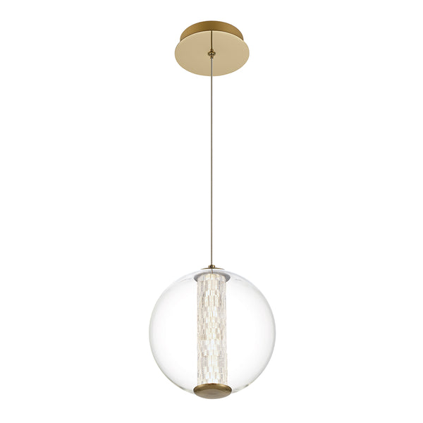 Lampa wisząca Atomo - 1 źródło światła - Szczotkowane złoto, Eurofase - ePlafoniera