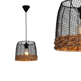 Lampa wisząca bambusowa w stylu boho 25/30cm do sypialni, salonu (1x E27) Lucea 8137 Nossa