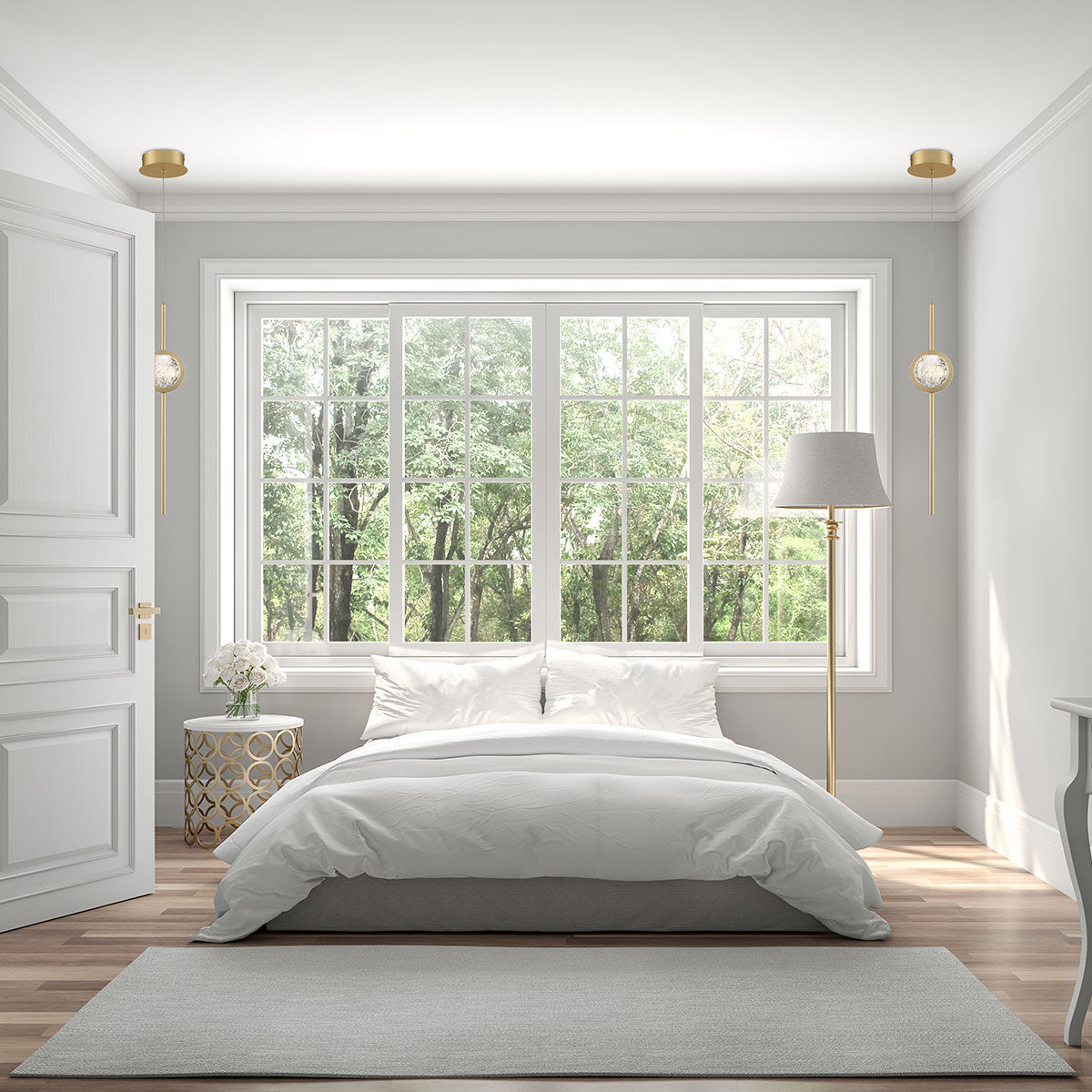 Lampa wisząca Barletta - 1 źródło światła - Szczotkowane złoto, Eurofase - ePlafoniera.pl