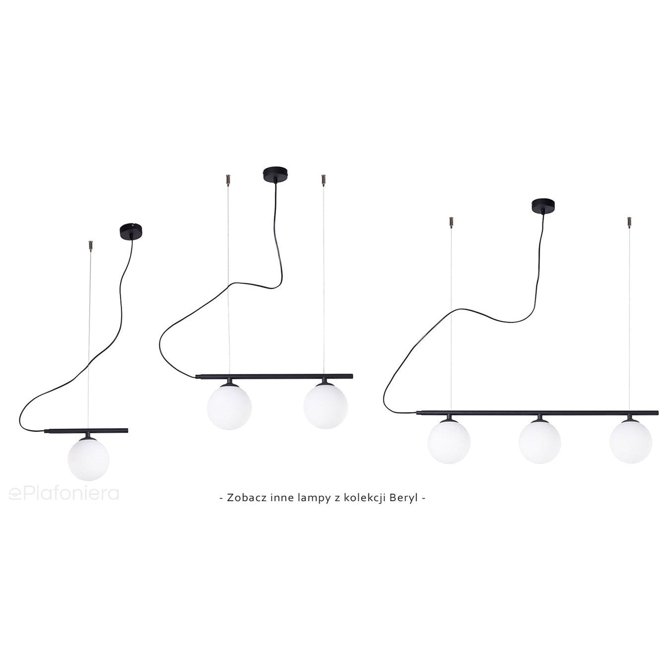 Lampa wisząca Beryl 2 Glass Black - Aldex, 1006H1 (2xE14)