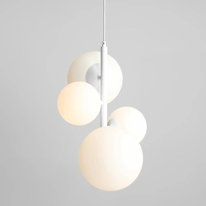 Lampa wisząca Bloom white, 4 mleczne kule (2xE14/2xE27) - Aldex (biała, 1091L)