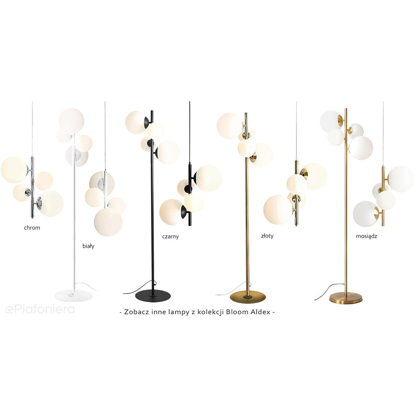 Lampa wisząca Bloom white, 4 mleczne kule (2xE14/2xE27) - Aldex (biała, 1091L)