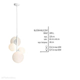 Lampa wisząca Bloom white, 4 mleczne kule (2xE14/2xE27) - Aldex (biała, 1091L)