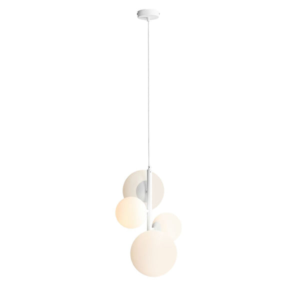 Lampa wisząca Bloom white, 4 mleczne kule (2xE14/2xE27) - Aldex (biała, 1091L)