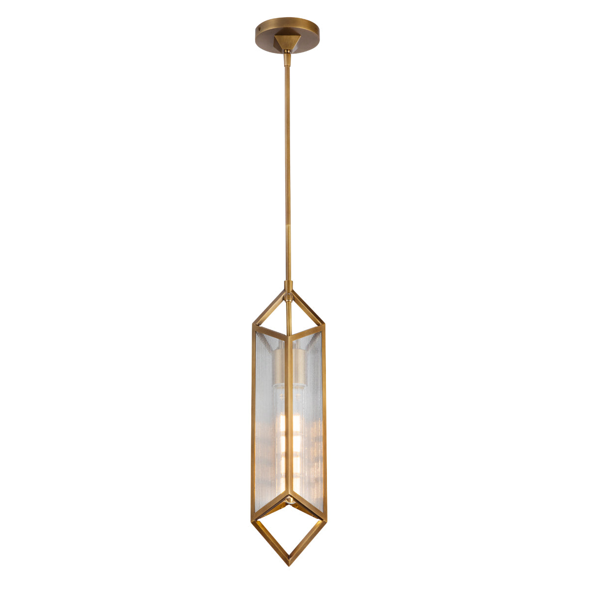Lampa wisząca Cairo - 1 źródło światła - Vintage mosiądz, Alora - ePlafoniera.pl