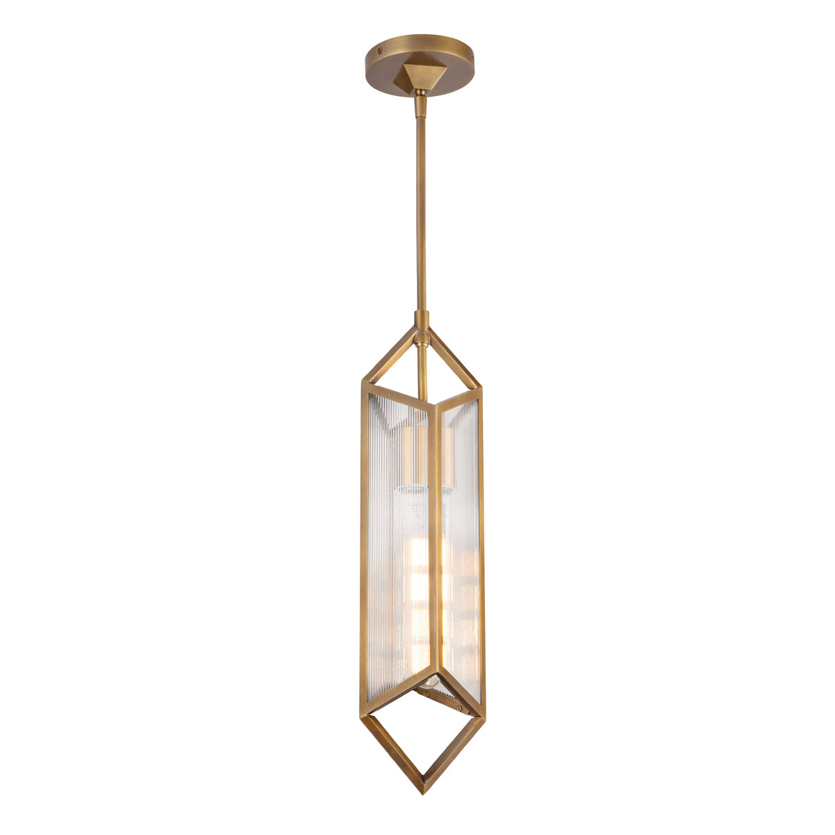 Lampa wisząca Cairo - 1 źródło światła - Vintage mosiądz, Alora - ePlafoniera