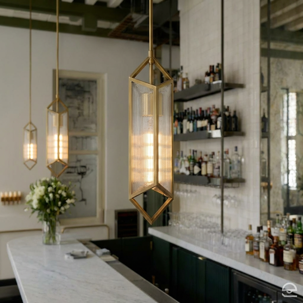 Lampa wisząca Cairo - 1 źródło światła - Vintage mosiądz, Alora