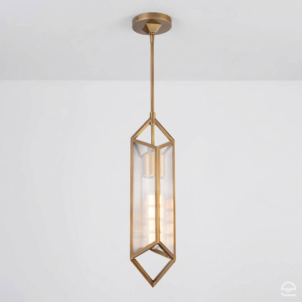 Lampa wisząca Cairo - 1 źródło światła - Vintage mosiądz, Alora