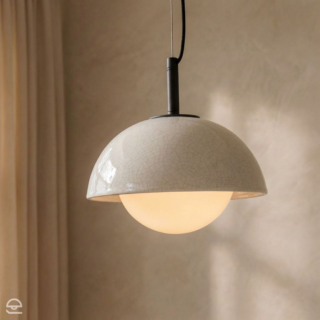 Lampa wisząca ceramiczna z pęknięciami cracle