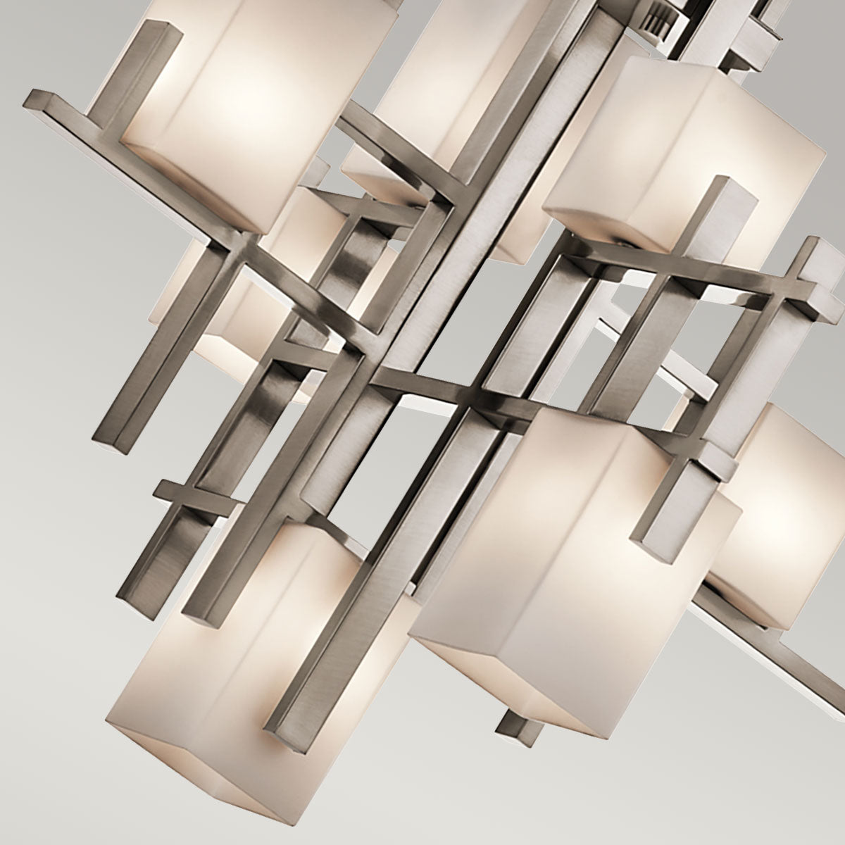 Lampa wisząca City z mlecznym szkłem + pewter - Kichler (LED, 65x60cm, 7xG9)