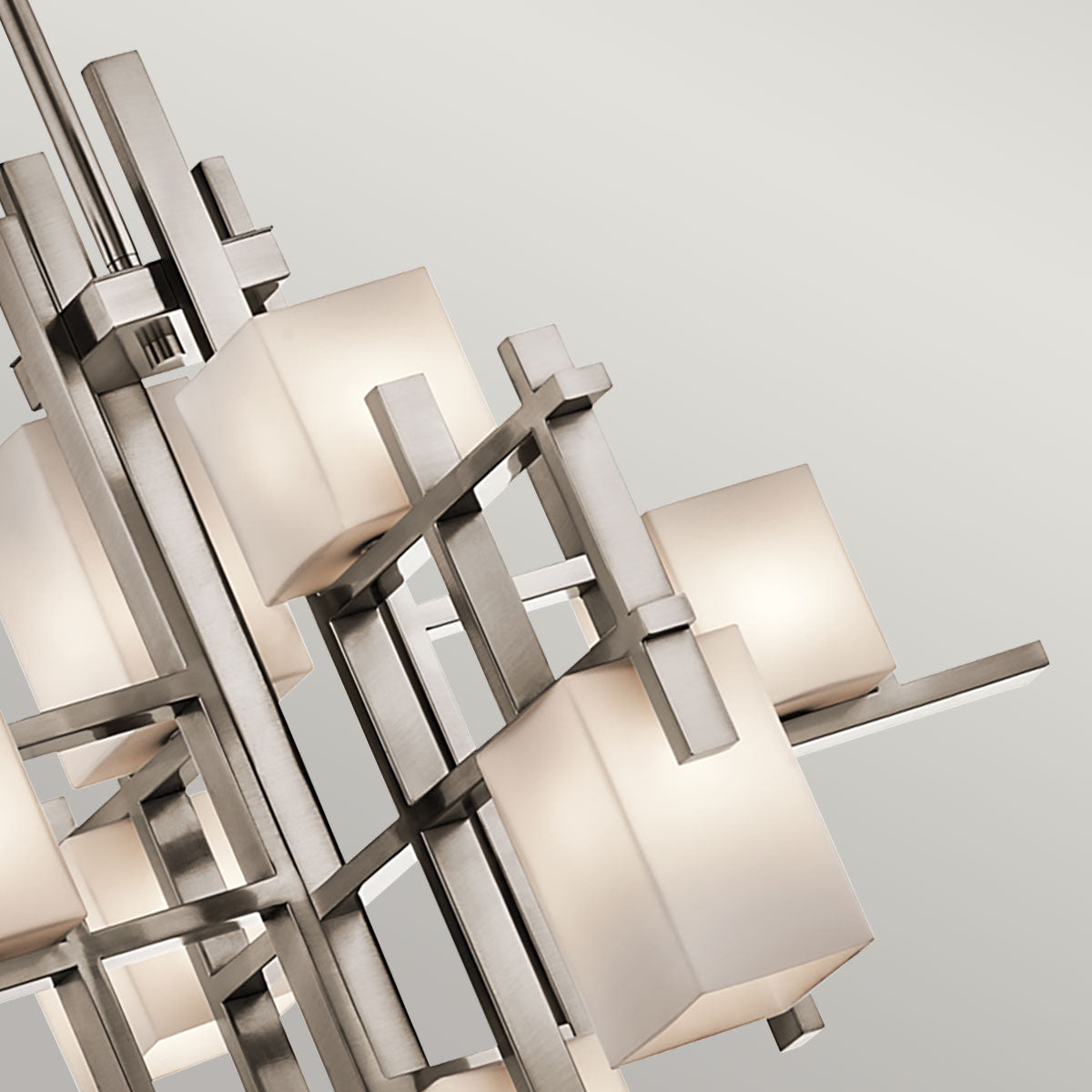 Lampa wisząca City z mlecznym szkłem + pewter - Kichler (LED, 65x60cm, 7xG9)